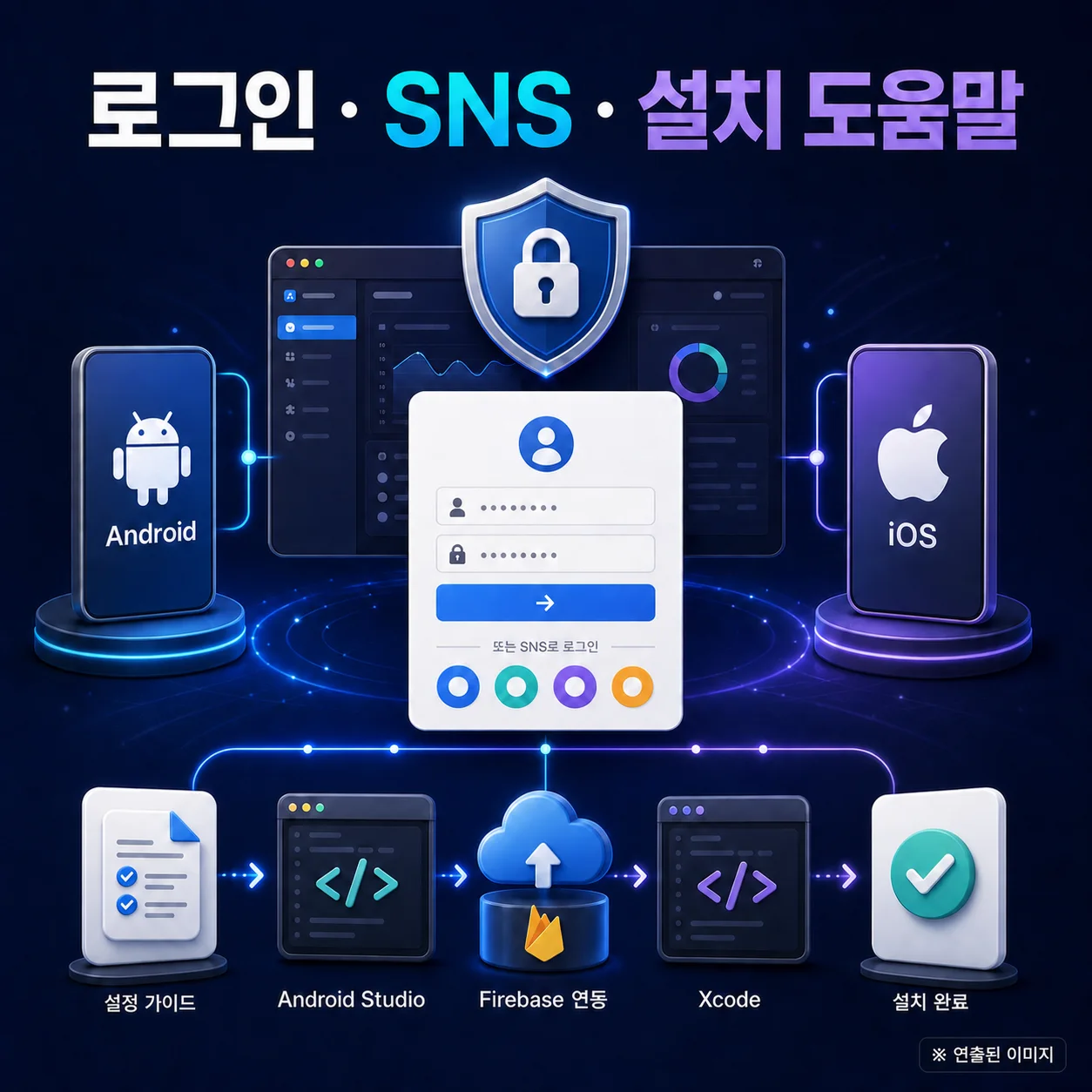 로그인과 설치 도움말 연출 이미지